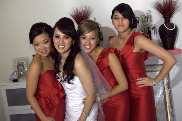 Lorina and girls wedding