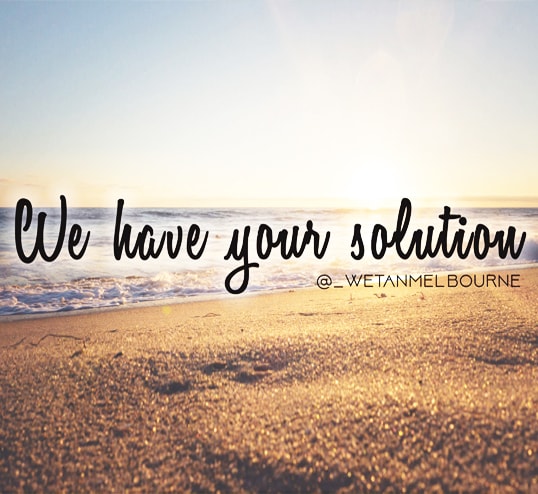 beach horizon with words we love your solution @ we tan melbourne mobile spray tans